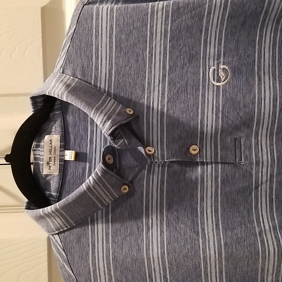Peter Millar Summer Comfort blue golf polo, size large - Picture 5 of 10